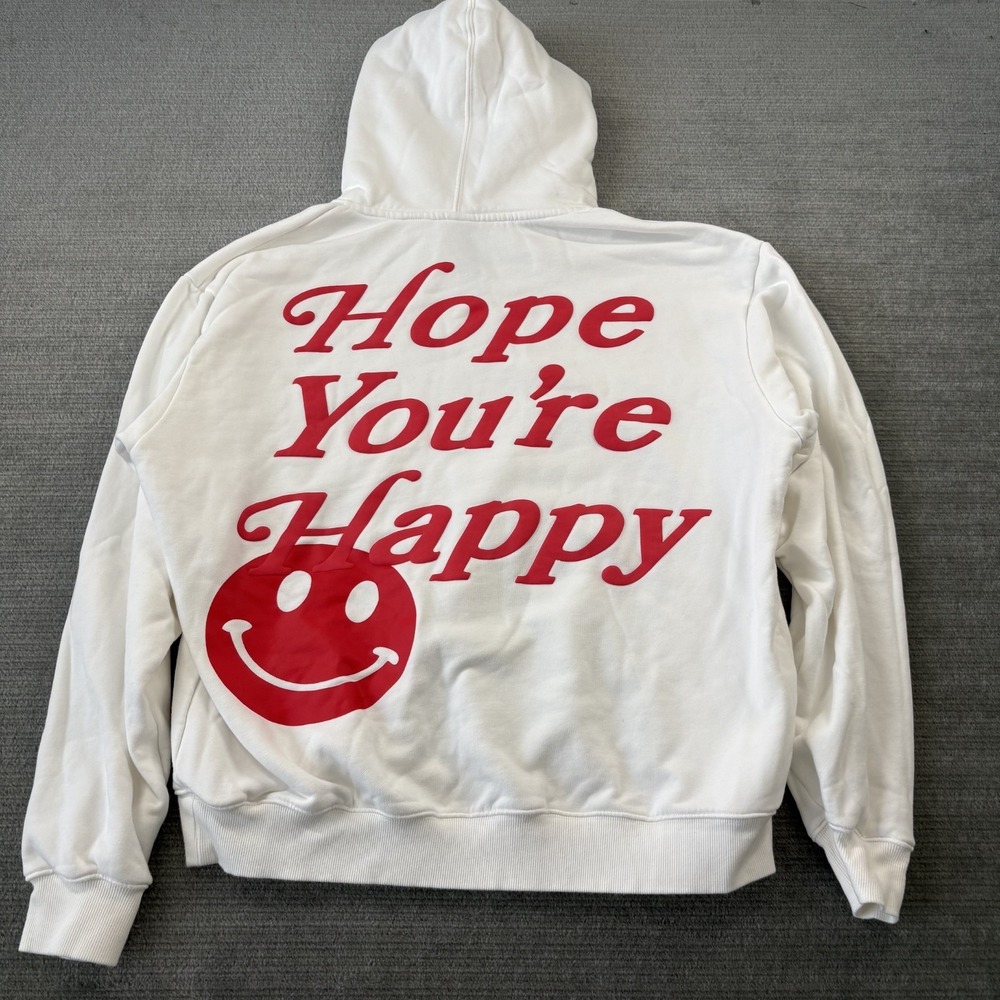 Hope You're Happy Hoodie Suicide Prevention Mental Health White AOP Size M/L